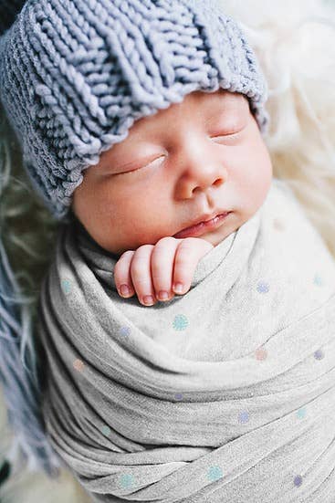 Premium Bamboo Muslin Swaddle Blanket -Polkadots