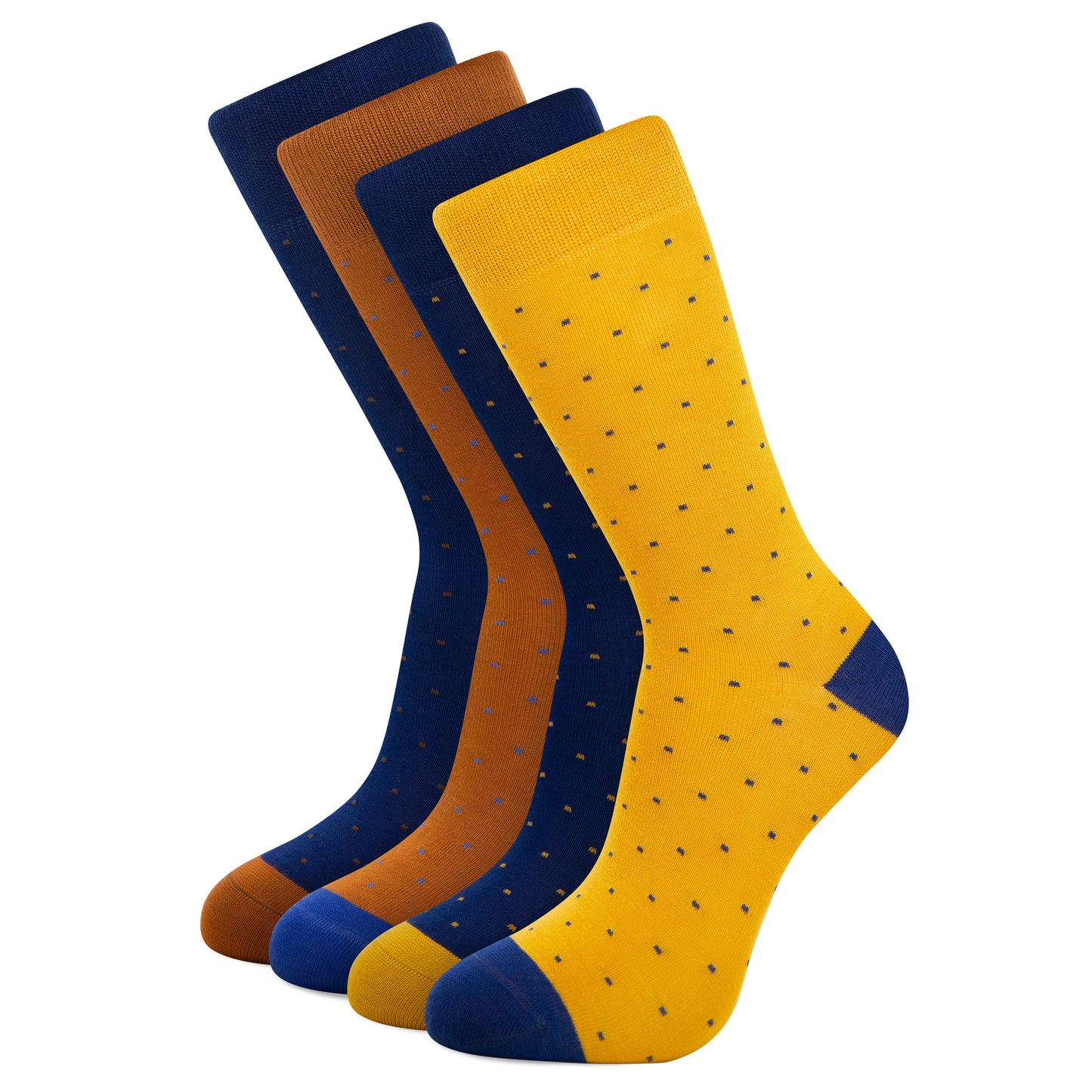 Mens Bamboo Socks Gift Box Dots Edition Brown