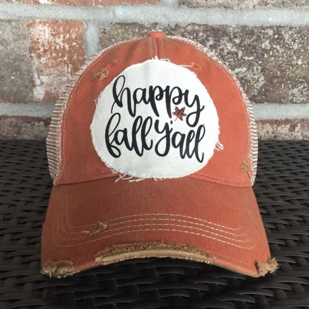 "Happy Fall Y’all" Hat in Orange