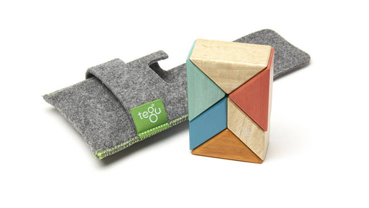 Tegu Pocket Pouch Prism - Magnetic Wooden Block Set