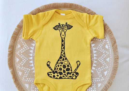 Lotus Giraffe Bodysuit in Yellow