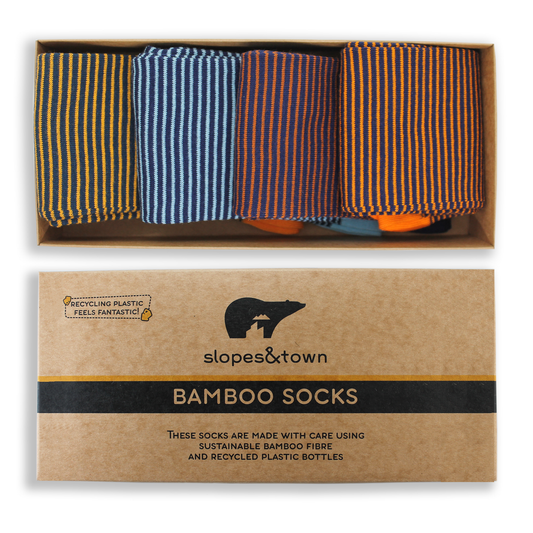 Mens Bamboo Socks Gift Box Stripes Edition