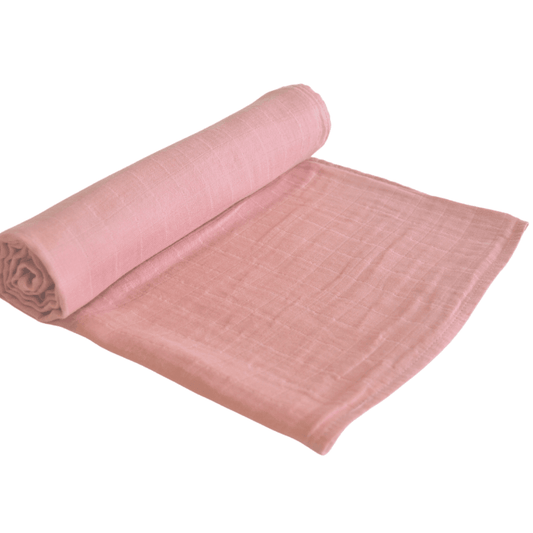 Organic Muslin Swaddle Blanket, Dusty Rose