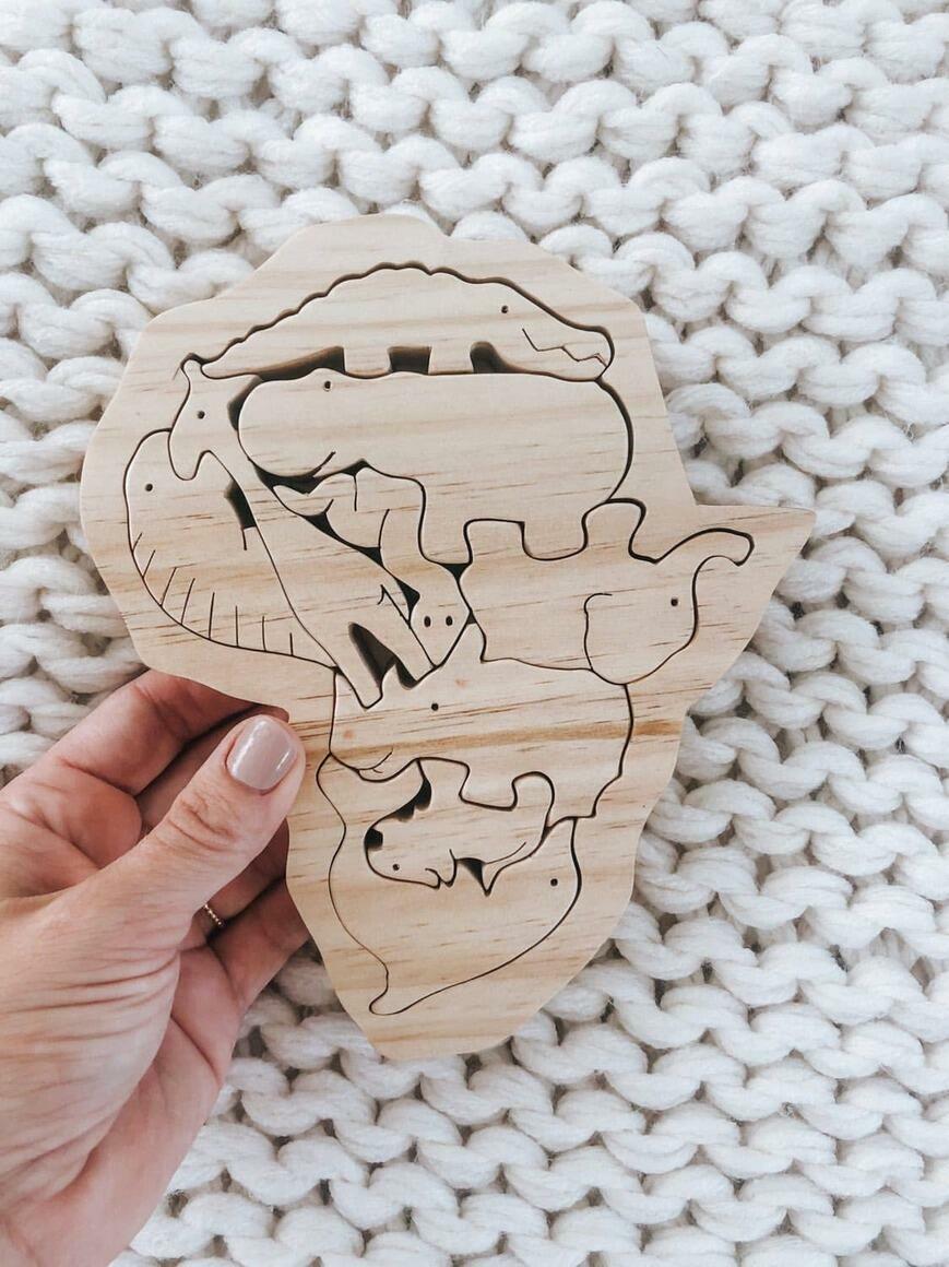 Wooden African Animals Puzzle