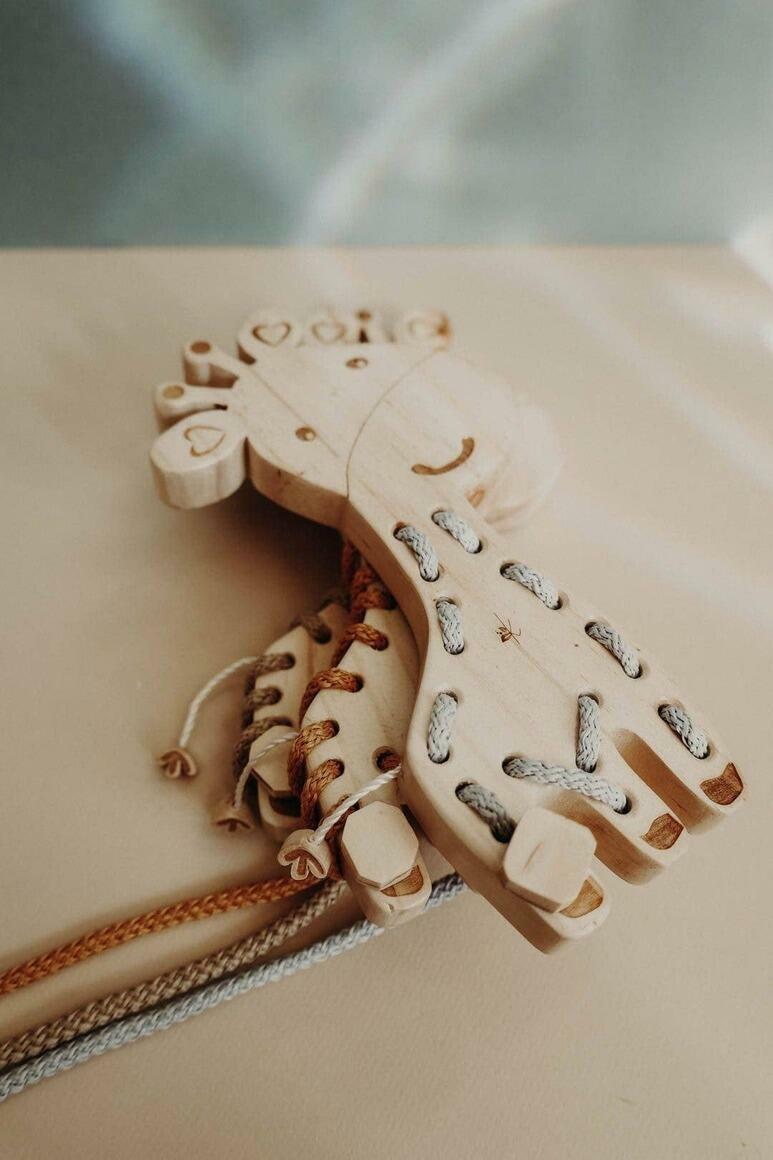 Wooden Giraffe Lacing Toy