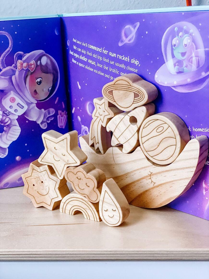 Wooden Space Balance and Stacking Toy