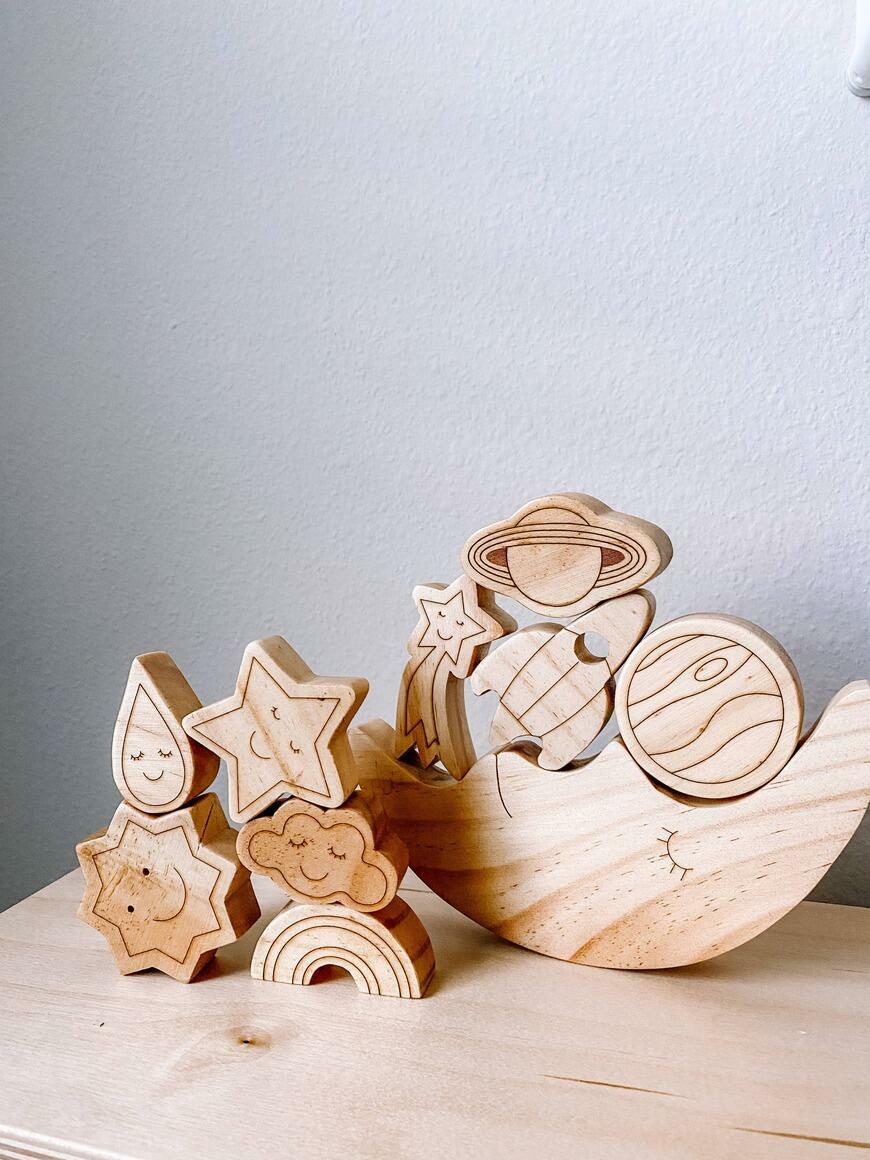 Wooden Space Balance and Stacking Toy