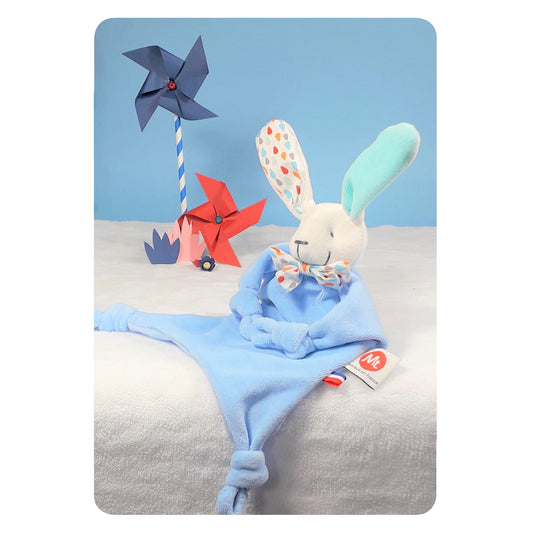 Doudou Lapin Nœud Pap' Bleu/Plumi - Bunny in Blue