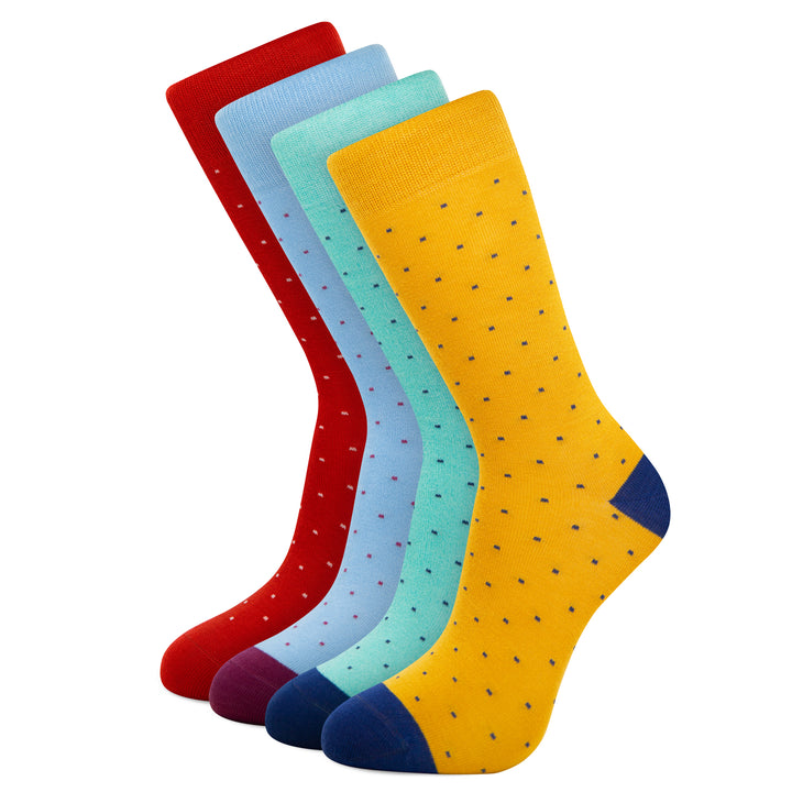 Mens Bamboo Socks Gift Box Dots Edition Colours