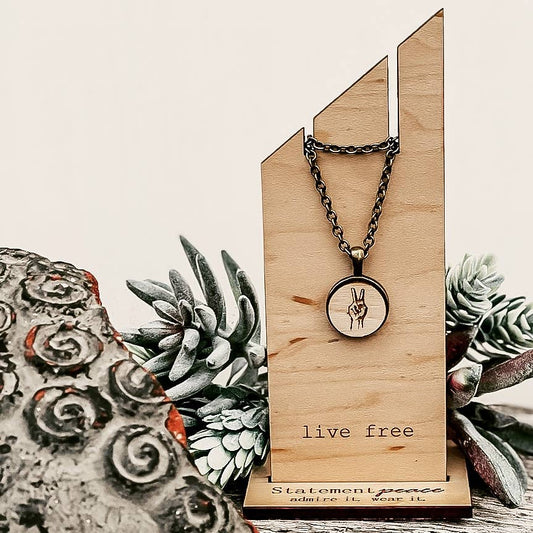 Dainty Deuces Wooden Necklace