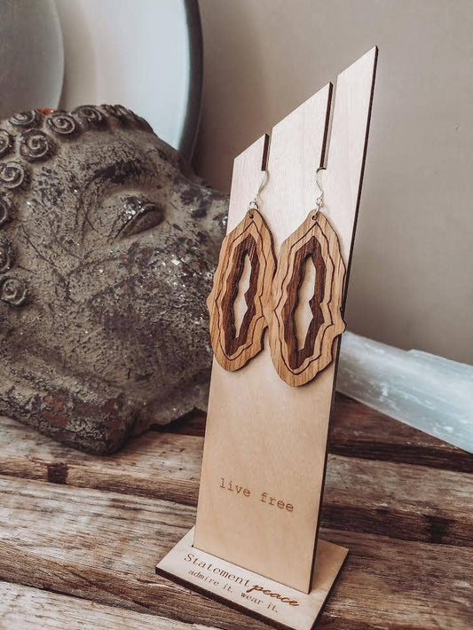 Geode Wooden Earrings