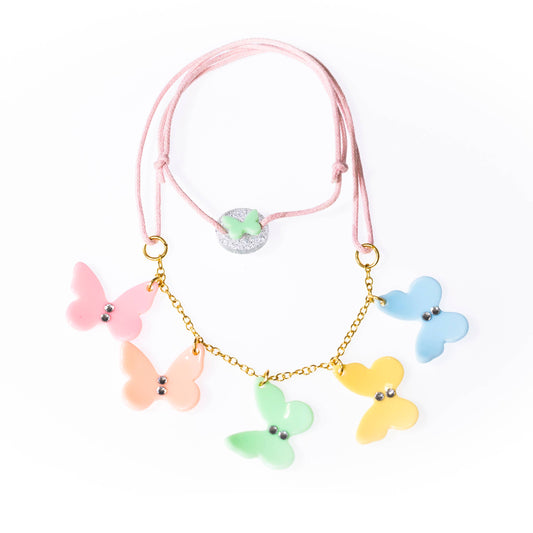 Pastel Butterfly Necklace