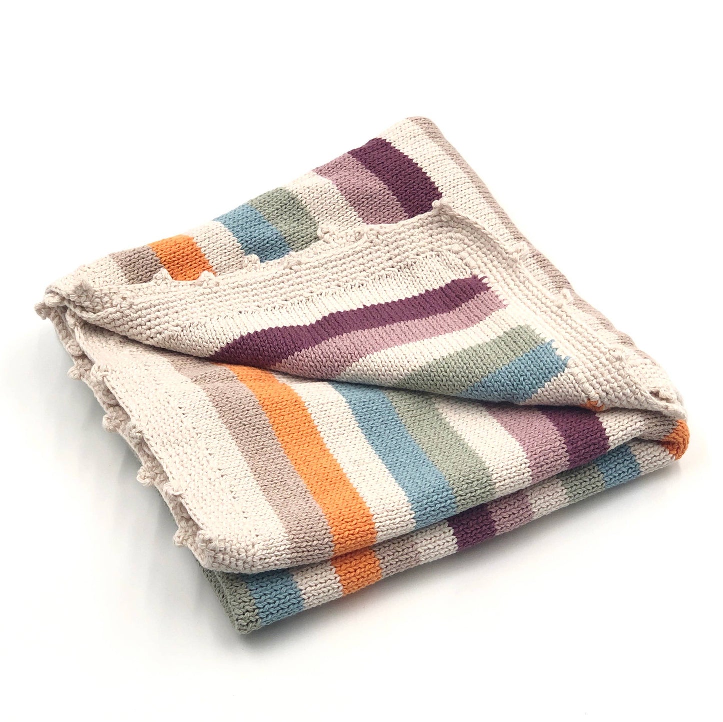 Stripey Baby Blanket - Multi Earthy tones