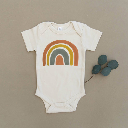 Rainbow Organic Onesie - Earthy Tones