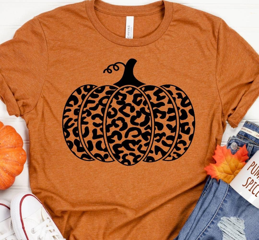 Leopard Pumpkin Fall Graphic Tee