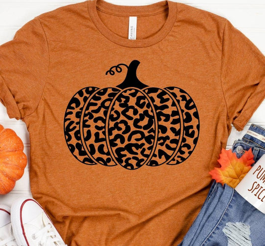 Leopard Pumpkin Fall Graphic Tee